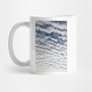 Cirrocumulus clouds against blue sky Mug